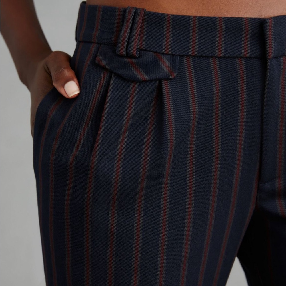 NWT Anthropologie Navy and Burgundy Striped Pants - Picture 2 of 8